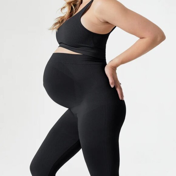 BLANQI everyday Maternity Belly Support  Crop Leggings size medium navy blue - Picture 1 of 4